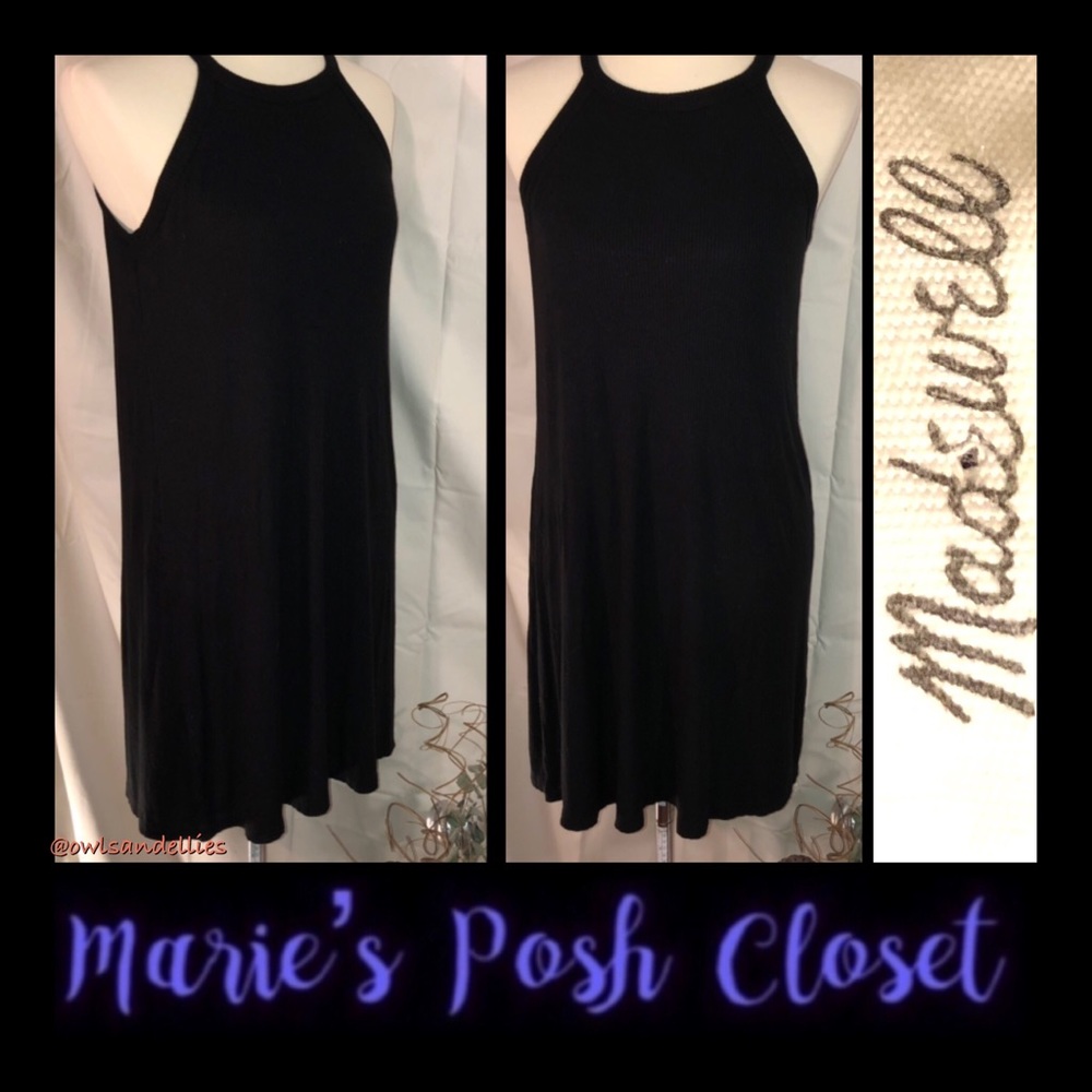 Black Jersey Knit Mini-Dress